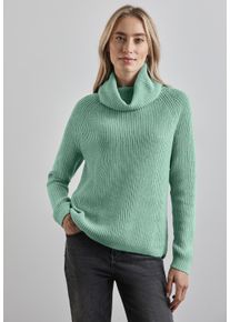 Street One Damen Rollkragenpullover, grün, casual, Gr. 42, unifarben, Web, 60% Baumwolle, 40% Polyacryl, Pullover, im soften Baumwoll-Mix