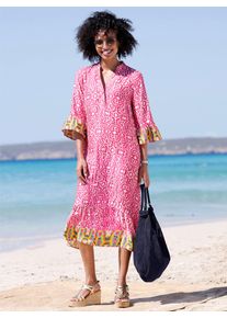 Heine Damen Sommerkleid "Druck-Kleid", pink, Gr. 38, gemustert, mehrfarbig, ethno, bedruckt, 100% Modal, Kleider