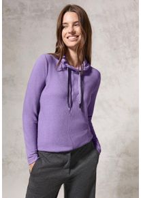Cecil Damen Langarmshirt, lila, casual, Gr. L, unifarben, Stoff, 67% Viskose, 28% Polyester, 5% Elasthan, Shirts, mit Tunnelzugsaum