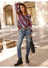 Inspirationen Damen Schlupfbluse, bunt, Gr. 40, gemustert, mehrfarbig, 100% Viskose, Blusen