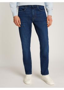 Tommy Hilfiger Herren Straight-Jeans, blau, casual, Gr. 30, unifarben, Denim/Jeans, Obermaterial: 99% Baumwolle, 1% Elasthan, Jeans, in blauer