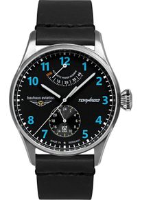 BAUHAUS Herren Automatikuhr "Tornado", schwarz, Armbanduhren, Armbanduhr, Herrenuhr, Made in Germany, Mechanische Uhr, Lederarmband