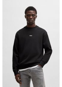 BOSS Orange Herren Sweatshirt "WeSmallcrew", schwarz, casual, Gr. L, unifarben, Sweatware, Obermaterial: 100% Baumwolle, Sweatshirts, mit Logo auf