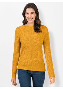 Inspirationen Damen Strickpullover "Pullover", gelb, Gr. 38, meliert, unifarben, 100% Polyacryl, Pullover