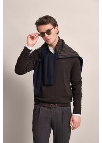 Bugatti Herren V-Ausschnitt-Pullover, braun, casual, Gr. XXXL, unifarben, Sweatware, 95% Baumwolle, 5% Kaschmir, Pullover, mit V-Ausschnitt