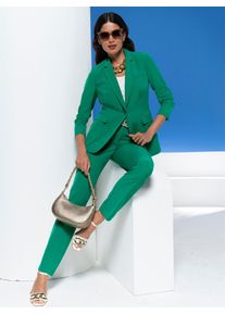 Heine Damen Hosenanzug, grün, Gr. 34, 77% Polyester, 20% Viskose, 3% Elasthan, Anzüge