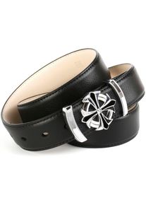 Anthoni Crown Damen Ledergürtel, schwarz, Gr. 105, unifarben, Leder, Gürtel, mit Fashion-Koppelschließe