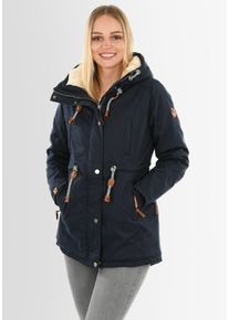 Navahoo Damen Winterjacke "Ireliaa", blau, Gr. L, Obermaterial: 100% Baumwolle; Innenmaterial: 100% Polyester; Futter: 100% Polyester, Jacken, mit