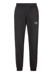 Herren Jogginghose "MONOLOGO FLEECE JOGGER", schwarz, casual, Gr. L, Calvin Klein Jeans, unifarben, Fleece, Obermaterial: 80% Baumwolle, 20%