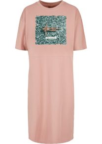 Merchcode Damen Shirtkleid "Merchcode Damen Ladies Summer - On My Mind Oversized Slit Dress", rosa, klassisch, Gr. XXL, 100% Baumwolle, Kleider