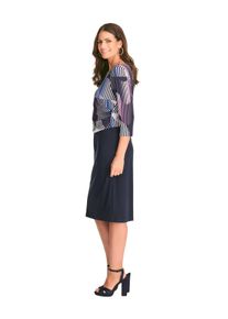 Damen Druckkleid, blau, feminin, Gr. 44, HERMANN LANGE Collection, mehrfarbig, Web, Obermaterial: 96% Viskose, 4% Elasthan, Kleider, in 2-teiliger