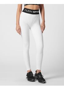 Plein Sport Damen Leggings "Leggings", weiß, Gr. XXL, Obermaterial: 90% Polyester, 10% Elasthan, Hosen