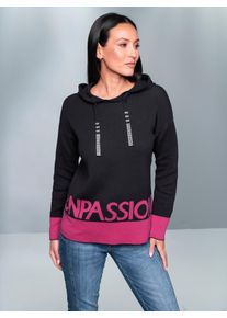 Heine Damen Kapuzenpullover "Long-Pullover", pink, Gr. 42, gemustert, 50% Baumwolle, 50% Polyacryl, Pullover