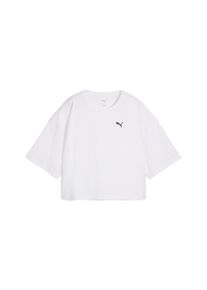 Puma Damen T-Shirt "WARDROBE ESS Kurzes Oversized-T-Shirt Damen", weiß, Gr. M, clean, Obermaterial: 100% Baumwolle; Rippe: 20% Polyester, 80%