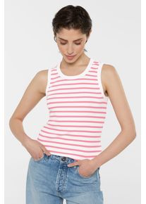 Damen Tanktop, pink, casual, Gr. S, SENSES.THE LABEL, gestreift, Material: 96% Baumwolle, 4% Elasthan, Tops