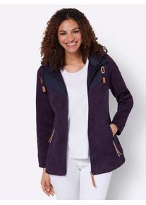 Casual Looks Damen Fleecejacke, bunt, Gr. 40, meliert, gemustert, mehrfarbig, 100% Polyester, Webware:100% Polyester, Jacken