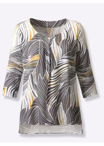 CRÉATION L CREATION L Damen Schlupfbluse, schwarz, Gr. 36, gemustert, 100% Viskose, Blusen