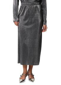 Zero Damen Midirock "Zero Midirock mit Plisseefalten", silber, festlich, Gr. 34, glänzend, Stoff, Obermaterial: 100% Polyester. Ärmelfutter: ohne
