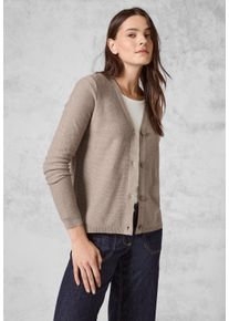 Cecil Damen Cardigan, grau, casual, Gr. XXL, unifarben, Web, 60% Baumwolle, 40% Viskose, Strickjacken, mit V-Ausschnitt