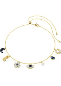 Swarovski Damen Collier "Symbolica Mond Unendlich Glücksklee magisches Auge Hufeisen, 5692164", Metall-Perlen, L: 52cm, blau, Metall, Perlen,