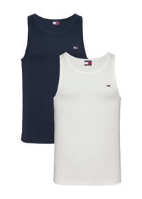 Tommy Jeans Herren Tanktop "TJM XSLIM 2PCK RIB TANK EXT", blau, casual, Gr. XXL, Single Jersey, Obermaterial: 100% Baumwolle, Tops, mit gerippter