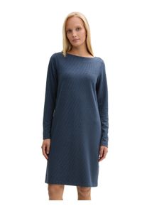 Tom Tailor Damen Midikleid, blau, casual, Gr. 38, kariert, Web, Obermaterial: 66% Polyester, 32% Viskose, 2% Elasthan, Kleider, mit U-Boot-Ausschnitt