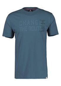 Lerros Herren T-Shirt "Lerros T-Shirt mit Brustprint", blau, Gr. 6XL, 100% Baumwolle, Shirts