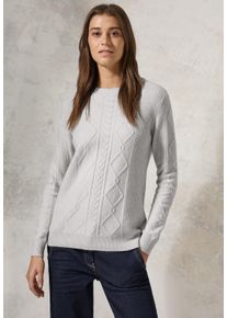 Cecil Damen Strickpullover, weiß, casual, Gr. M, unifarben, Web, 37% Baumwolle, 34% Polyacryl, 26% Polyester, 3% Elasthan, Pullover, aus softem