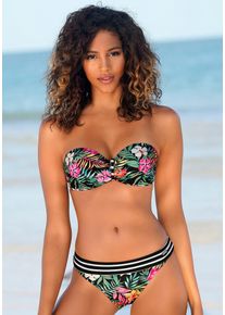 Venice Beach Damen Bandeau-Bikini-Top "Summer", bunt, Gr. 34, floral, gestreift, Polyamid, Xtra Life LYCRA, Bikini-Oberteile, mit geraffter Mitte
