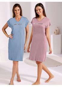 wäschepur WÄSCHEPUR Damen Sleepshirt "Sleepshirts", Gr. 36, bunt, 50% Baumwolle, 50% Modal, unifarben, bedruckt, gemustert, Kleider