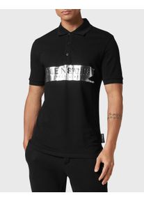 Plein Sport Herren Poloshirt "Silver Brush", schwarz, Gr. M, Obermaterial: 100% Baumwolle, Shirts