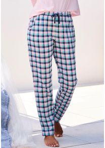 s.Oliver Damen Pyjamahose, Gr. 44, bunt, Single Jersey, Obermaterial: 50% Baumwolle, 50% Viskose, kariert, Basic, Hosen, mit schönem Allover-Print