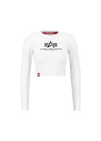 Damen Sweater "Alpha Industries Women - Longsleeves Basic Cropped LS Women", weiß, Gr. L, Alpha Industries, Obermaterial: 95% Baumwolle, 5% Elastan,