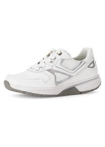 Damen Keilsneaker, Gabor Rollingsoft, Gr. 35, silber, Kalbsleder, Textil, sportlich, Schuhe, Freizeitschuh, Halbschuh, Schnürschuh mit