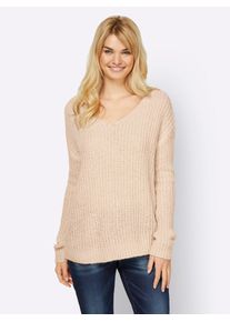 Heine Damen Strickpullover "Pullover", beige, Gr. 34, unifarben, 100% Polyacryl, Pullover