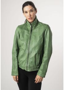 Mauritius Damen Lederjacke "MWWalli", grün, modisch, Gr. L, unifarben, Obermaterial: 100% Schafsleder. Futter: 100% Baumwolle. Ärmelfutter: 100%