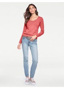 Heine Damen Rundhalspullover "Rundhals-Pullover", orange, Gr. 36, unifarben, 100% Baumwolle, Pullover