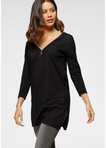 Laura Scott Damen Longpullover, schwarz, feminin, Gr. 34, unifarben, Feinstrick, Obermaterial: 70% Viskose, 30% Polyamid, Pullover, mit