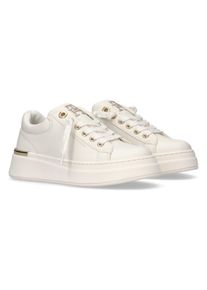Tommy Hilfiger Kinder Plateausneaker, Gr. 35, weiß, Textil, Synthetik, metallic, casual, Schuhe, Sneaker, Plateauschuh, Schnürschuh mit