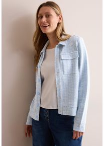 Cecil Damen Cardigan, blau, casual, Gr. XXL, unifarben, Stoff, 50% Polyester, 25% Viskose, 25% Baumwolle , Strickjacken, mit Knopfleiste