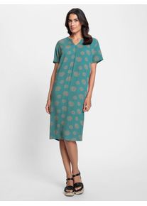 Inspirationen Damen Sommerkleid "Druck-Kleid", blau, Gr. 18, gemustert, mehrfarbig, 100% Viskose, Kleider