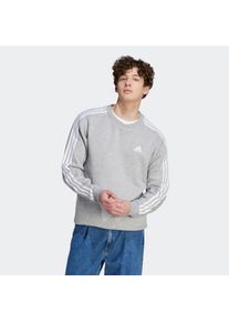 Herren Sweatshirt "ESSENTIALS 3-STREIFEN", grau, sportlich, Gr. 4XL, adidas Sportswear, gestreift, Obermaterial: 78% Baumwolle, 22% Polyester,