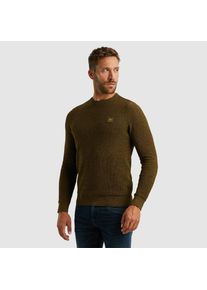 PME-Legend PME LEGEND Herren Rundhalspullover "Crewneck collar cotton mouline", braun, casual, Gr. XXXL, unifarben, Strick, Obermaterial: 100% Baumwolle,