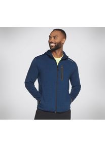 Skechers Herren Kapuzensweatjacke, blau, sportlich, Gr. XXL, Obermaterial: 78% Polyester, 19% Viskose, 3% Elasthan, Sweatjacken