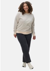 Ragwear Damen Rundhalspullover "Johanka Triangles Plus", beige, modisch, Gr. 46, 70% Baumwolle, 30% Polyester, Pullover, modischer Damen Pullover mit