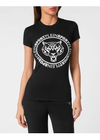 Plein Sport Damen T-Shirt "T-Shirt Slim Fit", schwarz, Gr. M, Obermaterial: 100% Baumwolle, Shirts