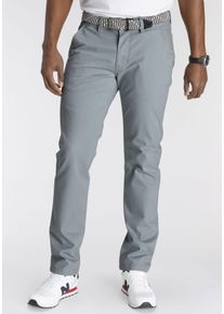 DELMAO Herren Chinohose, blau, casual, Gr. 31, unifarben, Obermaterial: 98% Baumwolle, 2% Elasthan, Hosen, mit Details