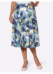 Lady Damen Bahnenrock, blau, Gr. 36, geblümt, gemustert, mehrfarbig, 100% Polyester, Röcke