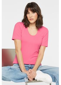 Damen Rundhalsshirt, pink, casual, Gr. XXL, SENSES.THE LABEL, unifarben, Material: 65% Polyester, 30% Viskose, 5% Elasthan, Shirts, mit