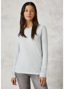 Cecil Damen Langarmshirt, grün, casual, Gr. L, unifarben, Stoff, 80% Viskose, 17% Polyester, 3% Elasthan, Shirts, mit Materialmix